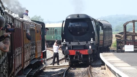 257 Squardron Arrives With Coaches Into Northiam Station 2023