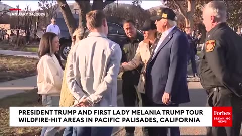 President Trump & First Lady Melania Tour Wildfire-Hit Areas In L.A.