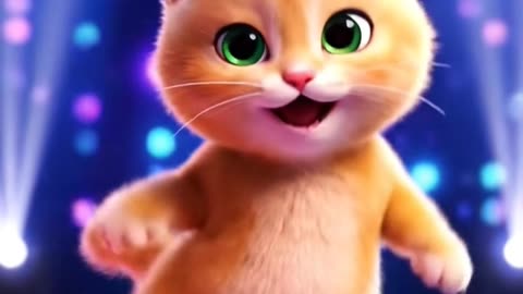 Cute Yellow Kitten Dances to the Trending Beat!
