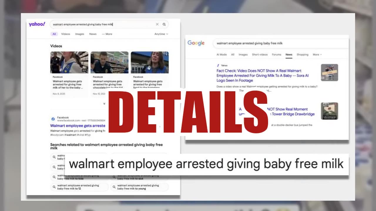 Fact Check: Video Does NOT Show Real Walmart Employee Arrested For Giving Milk To A Baby -- Sora AI