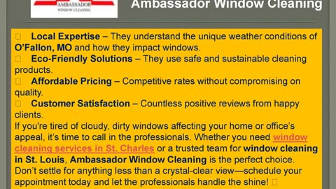 Crystal Clear Views: Professional Window Cleaning in O’Fallon, MO