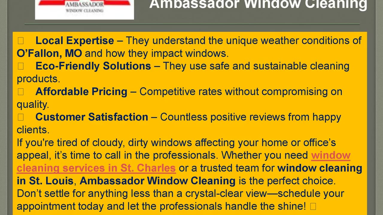 Crystal Clear Views: Professional Window Cleaning in O’Fallon, MO