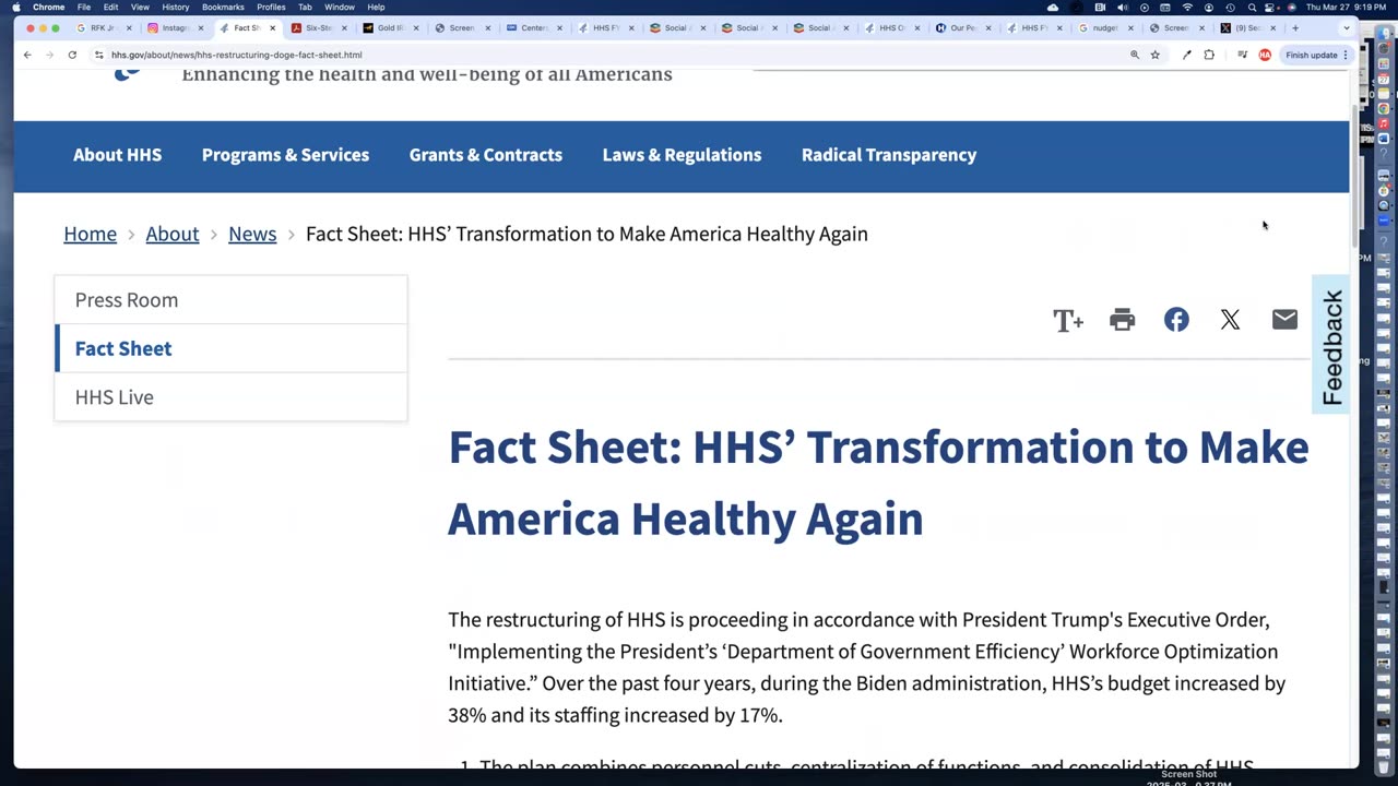 NEW! KENNEDY Creates "HEALTHY AMERICA" Administration