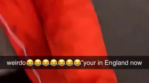 An elderly woman tells a man to “pick up his litter” as he’s “in England now”.