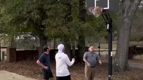Dudes Posting Their W’s - An “old school” dad destroys the boys in a game of horse