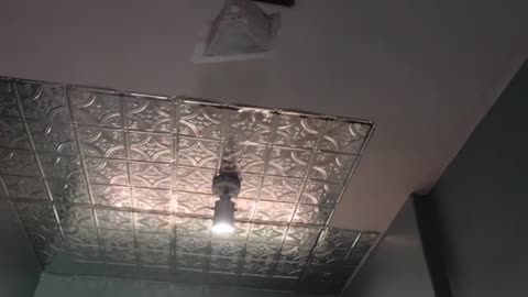 American Tin Ceilings Ceiling Tiles Installed. Not So Hard For The Results.