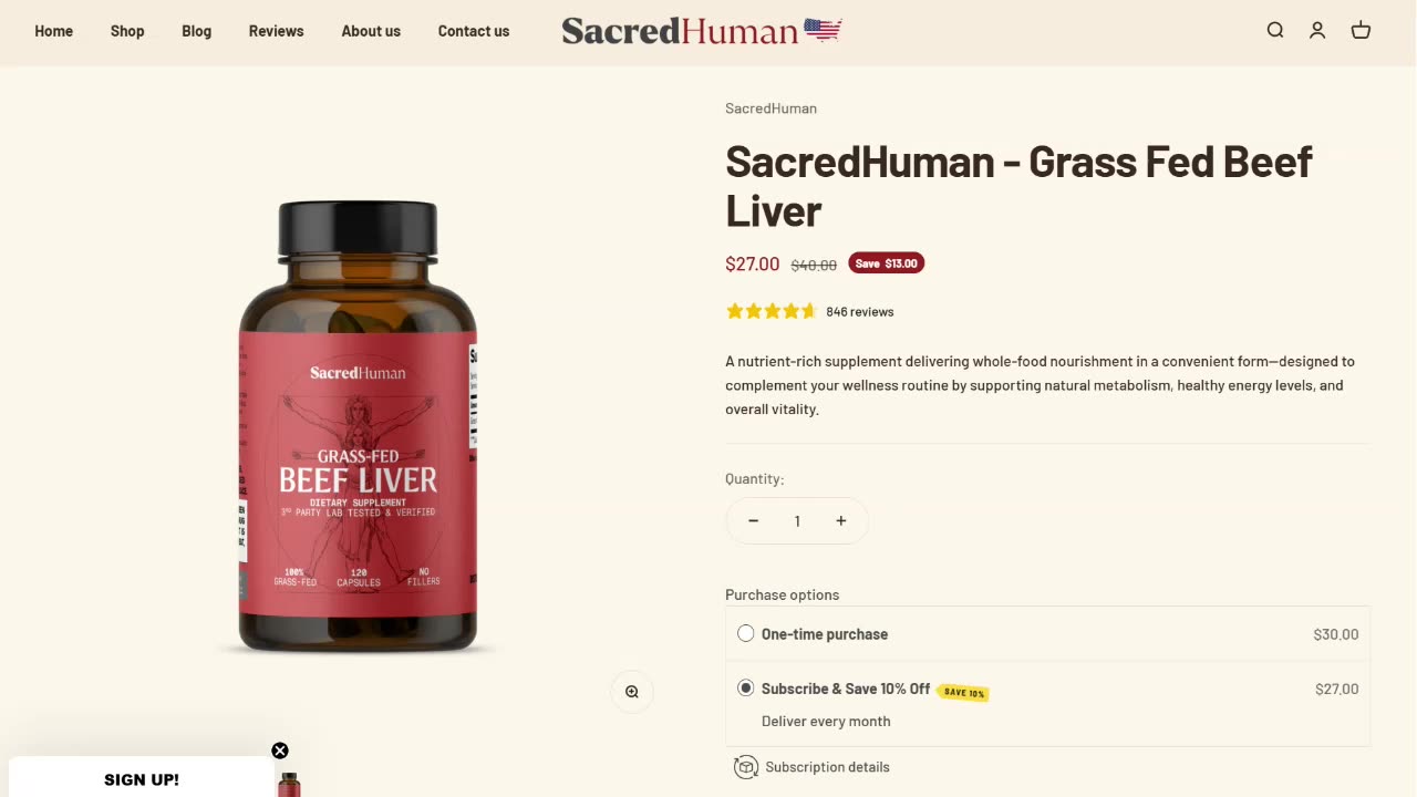 SacredHuman: 100% Grassfed Beef Liver Delivers Vibrant Energy!