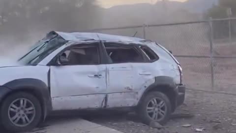 Car full of illegal immigrants flipped by rangers - LIVE