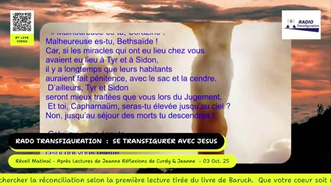 Réveil Matinal - Après Lectures de Jeanne Réflexions de Curdy & Jeanne - 03 Oct. 25