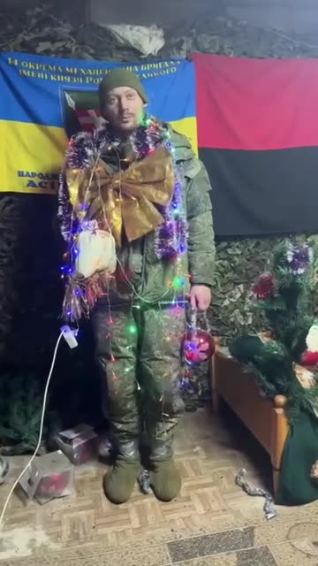 Russian Soldier Stuck with Ukrainians for Christmas Eve Making Himself Useful