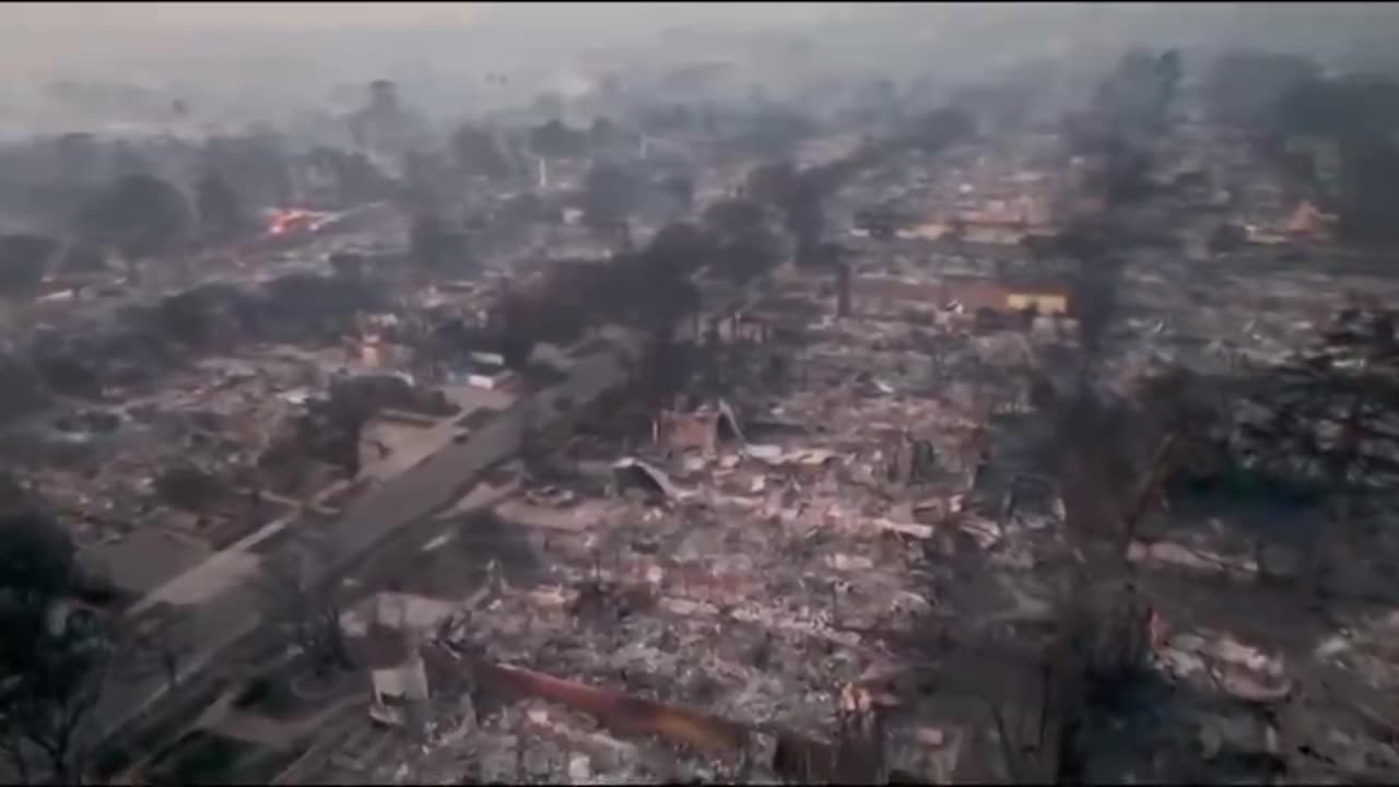 Drone Footage Shows Horrible Aftermath of the LA Fires [How's one TREE standing?]