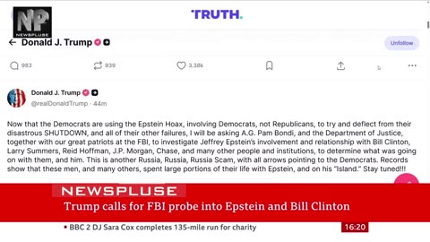 Trump Orders DOJ to Probe Epstein Links with Clinton, JPMorgan & More