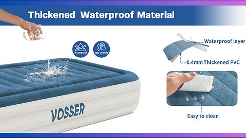 Twin Air Mattress with Built-in Pump,Fast & Easy Inflation/Deflation