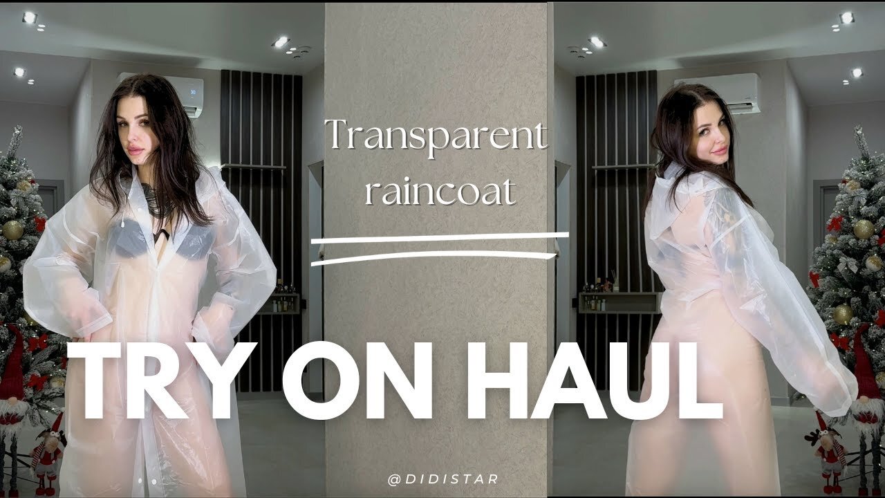 Transparent raincoat | Try on with Diana