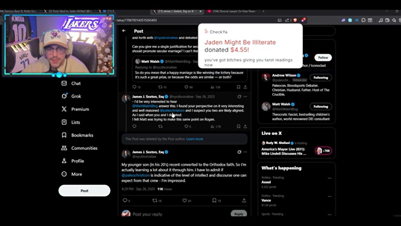 Jaden McNeil Refusing to Read His Tarot Card Reading