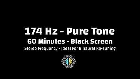 🔊 174 Hz Pure Tone | Pain Relief & Safety Frequency | 60 Minutes | Black Screen | Stereo | SOLFEGGIO