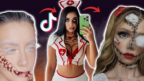 Halloween makeup transformation