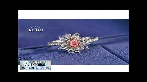 KUGG 100% 18K White Gold Rings Elegant Sunflower Design Real Natural Pink Review