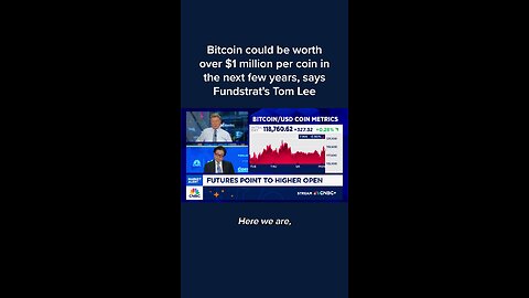 Fundstra Tom Lee said on Monday that #Bitcoin could be worth over $1 million per coin the next few