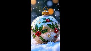 AS SNOWFLAKES GENTLY FALL ON THE FESTIVE ORNAMENT, THE MOON'S GLOW PEEKS THROUGH THE STARS #shorts