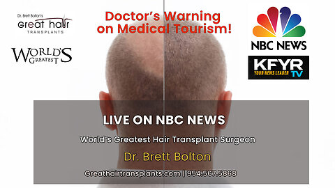 Dr. Brett Bolton Featured in Live NBC Interview as the World’s Greatest Hair Transplant Surgeon