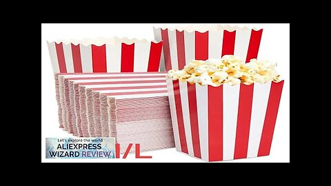 25Pcs Popcorn Paper Boxes Buckets Red White Stripes Bags Snack Containers Review