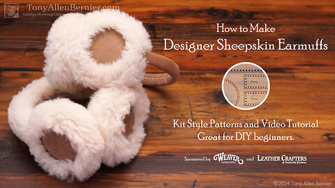 How to Make Sheepskin Earmuffs with Easy DIY Kit Patterns, Shearling Earmuff Patterns and Tutorial.