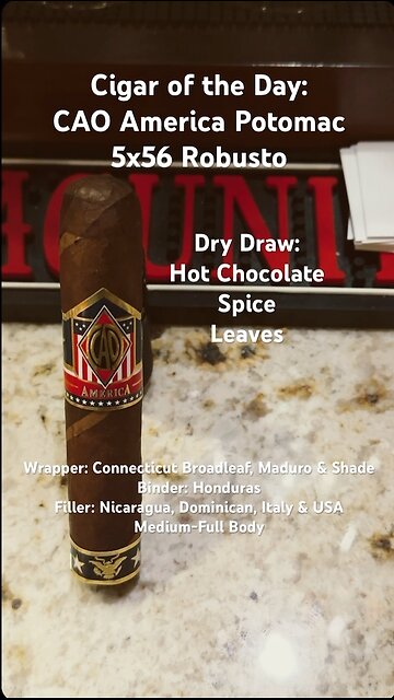 CAO America Potomac 5x56 Robusto #Shorts #Short #CigarOfTheDay #BarberPole #CigarReview