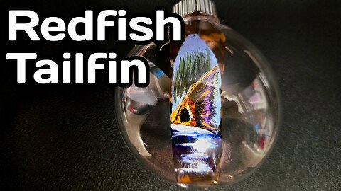 Redfish (Red Drum) Tailfin Christmas Feather Painting Art Ornaments