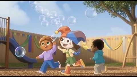 Little Pomni Plays With Bubbles And Friends