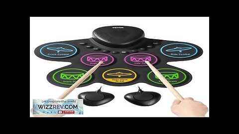 Electric Drum Set 7-Pad with Headphone Jack Pedals Speaker for Beginners Review