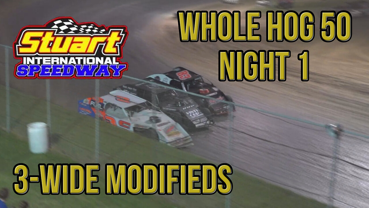 3-Wide Shootout! | Whole Hog 50 | Modified | Stuart Speedway | 5-29-2022