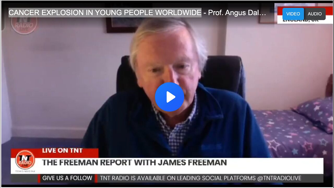 CANCER EXPLOSION IN YOUNG PEOPLE WORLDWIDE - Prof. Angus Dalgleish explains