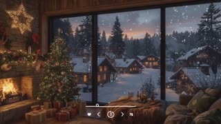 Christmas lofi music with winter snowfall ambiance