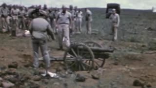 US personnel testing captured Japanese weapons in Hawaii in April 1944