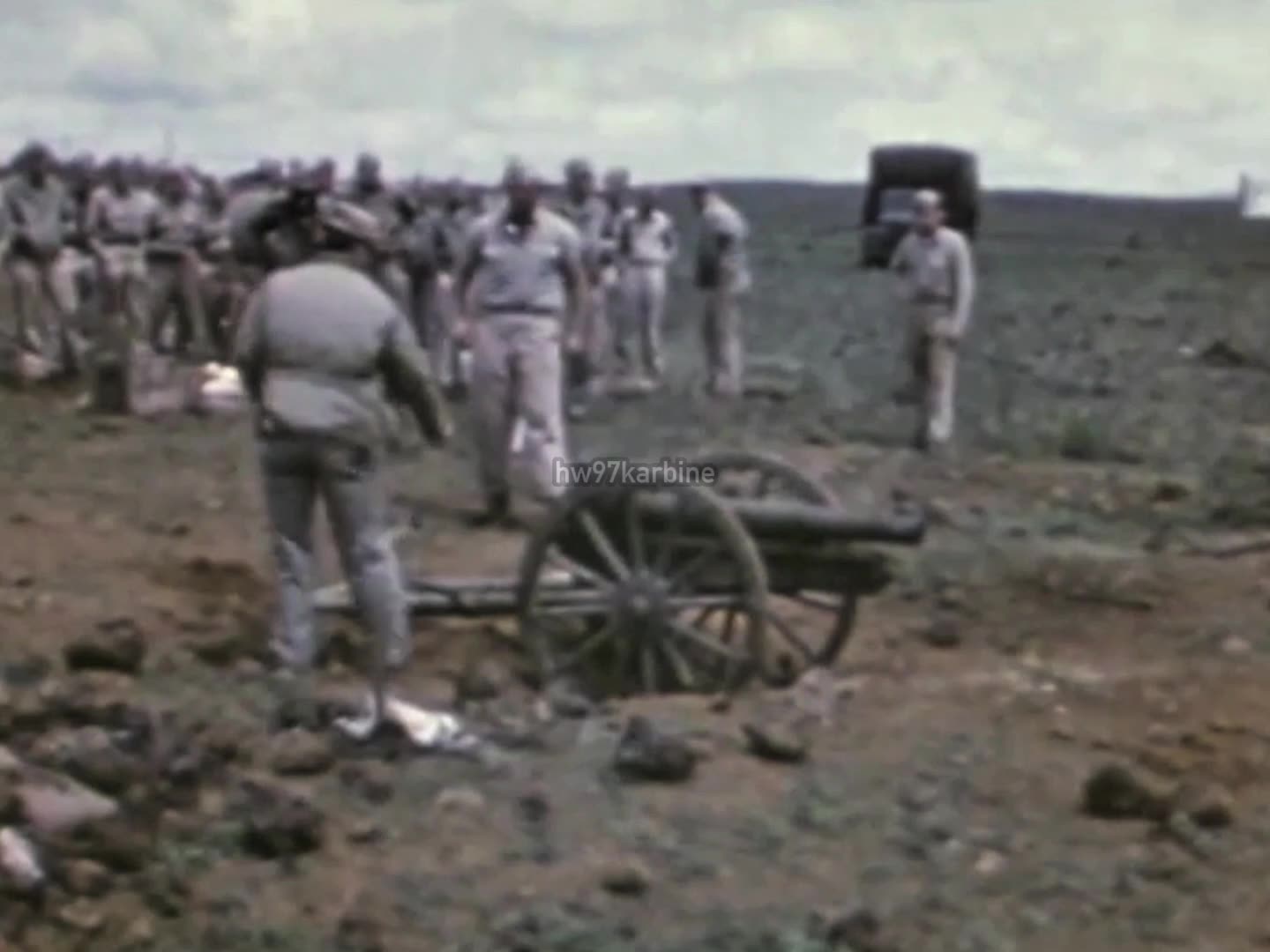 US personnel testing captured Japanese weapons in Hawaii in April 1944