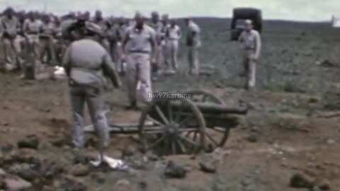 US personnel testing captured Japanese weapons in Hawaii in April 1944
