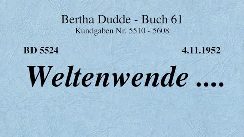 BD 5524 - WELTENWENDE ....