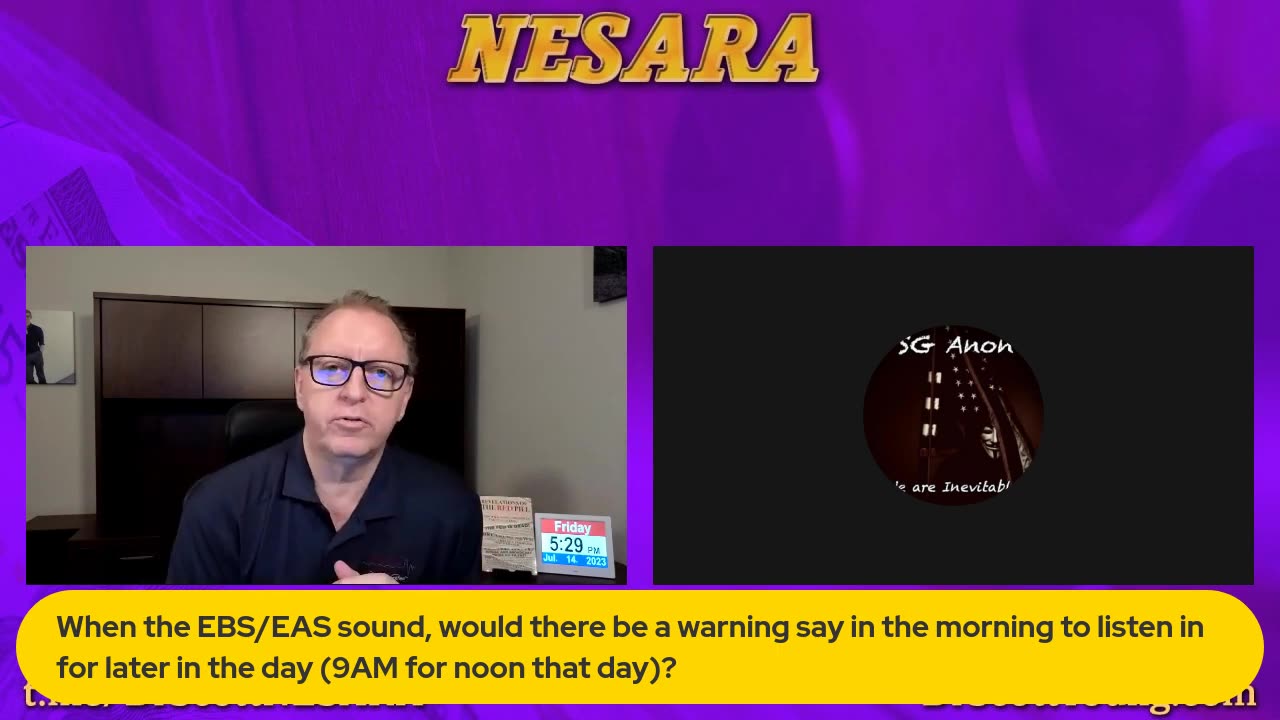 SG ANON IN THE HOUSE WITH DR SCOTT TALK OF THE TIMING OF THE EBS EAS