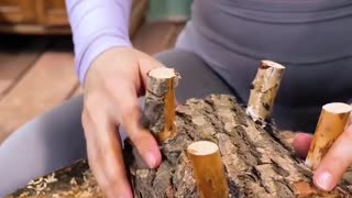 When a handy girl meets a log… masterpiece unlocked 🧼