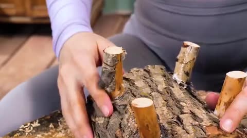 When a handy girl meets a log… masterpiece unlocked 🧼