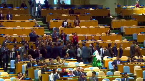 A large portion of UN delegates from multiple nations walk out during Netanyahu's Speech