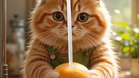 Cat stole fruit