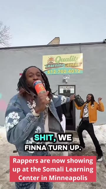 LMAO, rappers are now showing up to the Somali Learing Center in Minneapolis