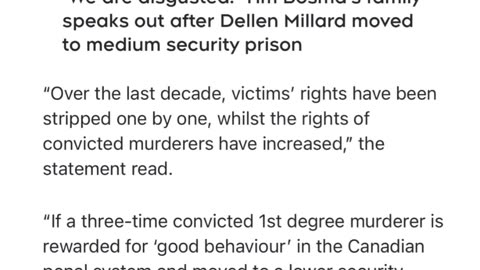 Tim Bosma's family speaks out after Dellen Millard moved to medium security prison