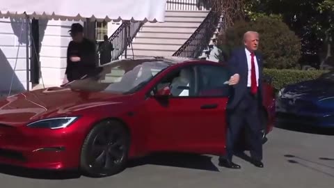 President Trump sits in Tesla - "You Think Biden Could Get Into That Car? I Don't Think So"