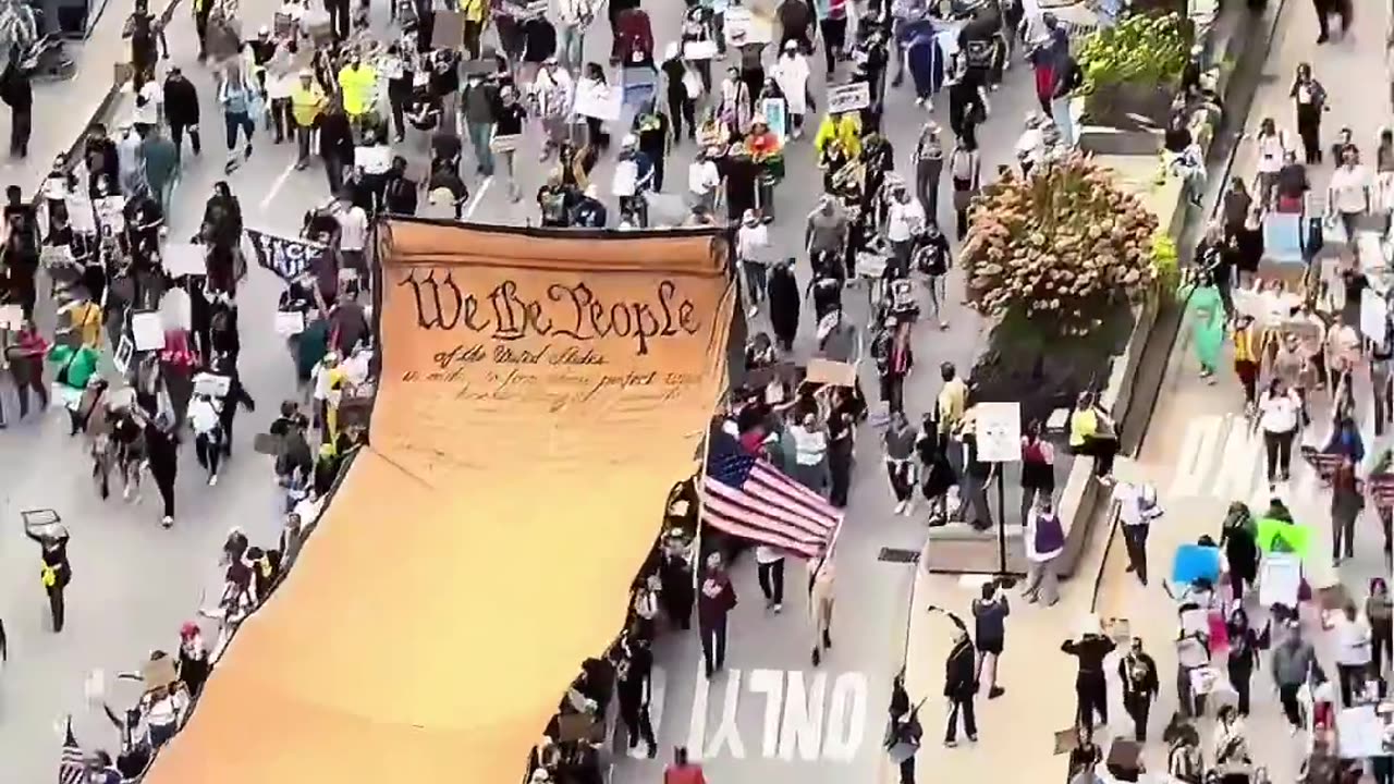 For the No Kings Day Protest in Chicago they had this massive US Constitution “We The People