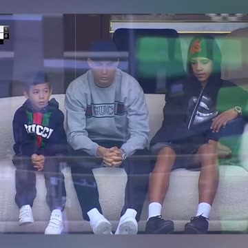 Cristiano Ronaldo together with his sons Mateo and Junior