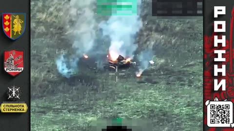 Russian RC Machine Gun Turret Destroyed by Ukrainian Drone