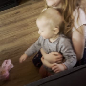 Baby Kayla and Big Sister Cornelia Playing on the Floor 💕